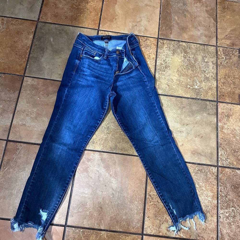 Judy Blue Distressed Dark Blue Skinny Jeans